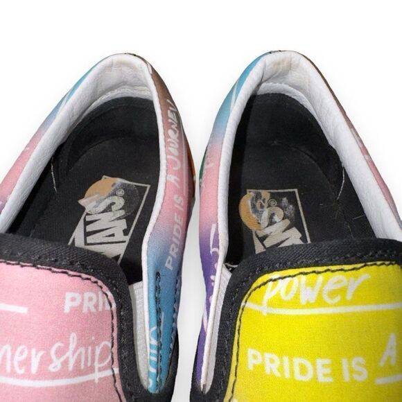 Vans UA Classic Slip-on Pride Skate Shoes Multicolor Rainbow Women's 7 - Picture 11 of 11
